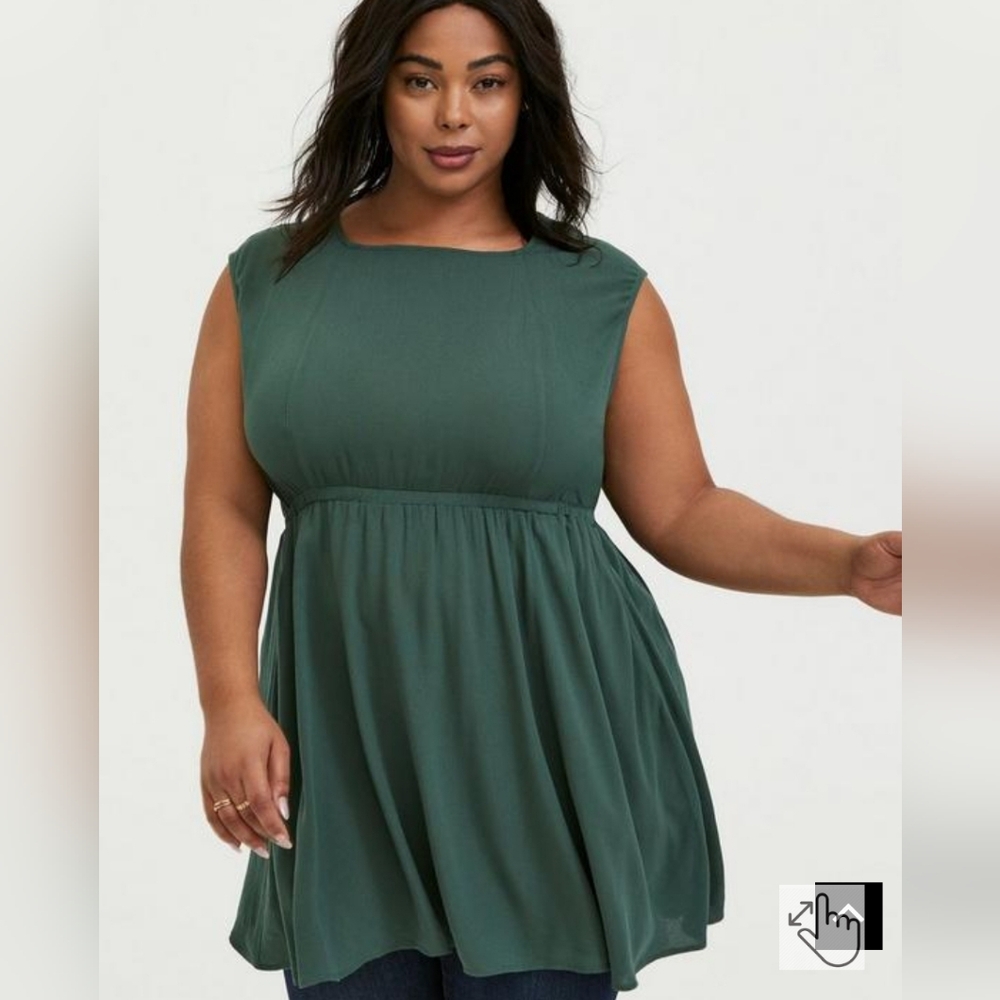 Torrid Babydoll Crepe Tunic Top